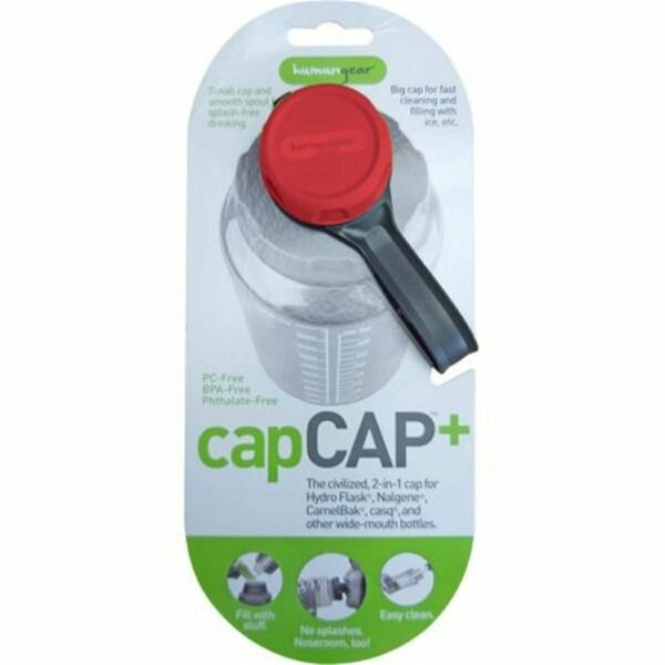 Humangear 63 mm Water Bottle Cap for Wide-Mouth Bottles, Red 772165